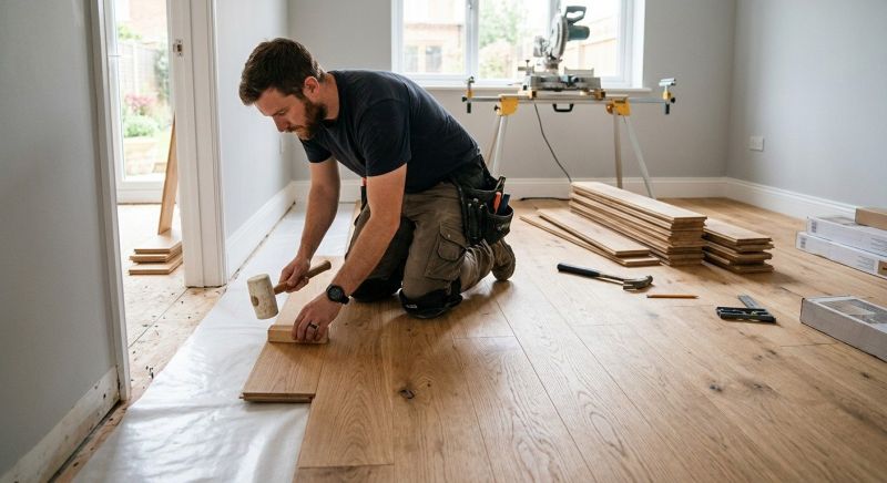 Dark Wood Floor Installation in Austin, TX